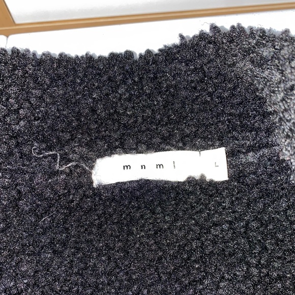 MNML Distressed Denim Black Sherpa Trucker Jacket | Size Large - Picture 4 of 10